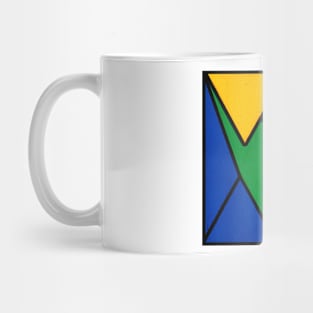 Red Yellow Green Blue Geometric Abstract Acrylic Painting II Mug